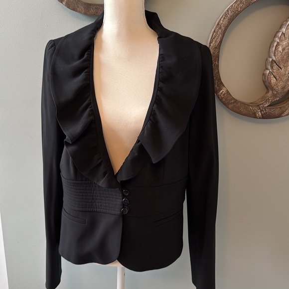 Armani Collezioni black blazer size 12 100% virgin wool fully lined - Picture 2 of 10